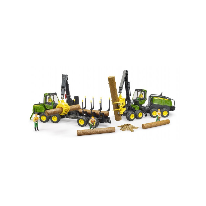 John Deere 1270 G oogster met boomstam John Deere 1270 G oogster met boomstam