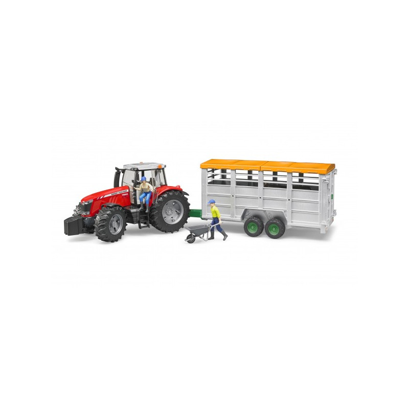 Veetransportaanhanger met koe Veetransportaanhanger met koe