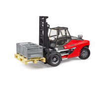 Linde HT160 vorkheftruck met pallet en boxen
