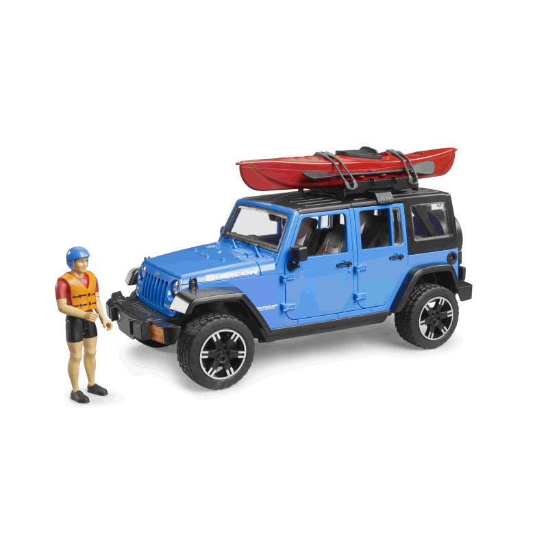 Jeep Wrangler Rubicon Unlimited met kajak en figuur Jeep Wrangler Rubicon Unlimited met kajak en figuur