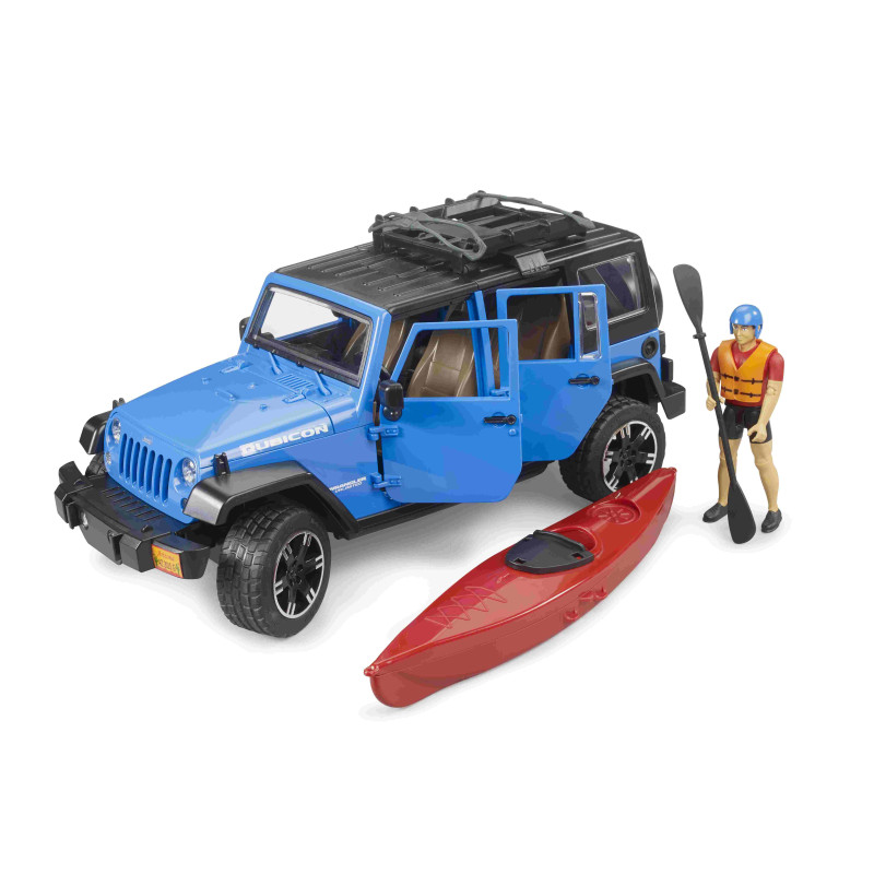 Jeep Wrangler Rubicon Unlimited met kajak en figuur Jeep Wrangler Rubicon Unlimited met kajak en figuur