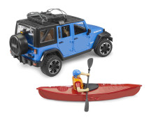 Jeep Wrangler Rubicon Unlimited met kajak en figuur Jeep Wrangler Rubicon Unlimited met kajak en figuur