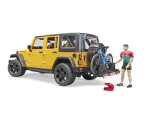 Jeep Wrangler Rubicon Unlimited met mountainbike en speelfiguur Jeep Wrangler Rubicon Unlimited met mountainbike en speelfiguur