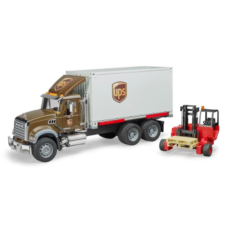 Mack Granite UPS logistiektruck + vork. Mack Granite UPS logistiektruck + vork.