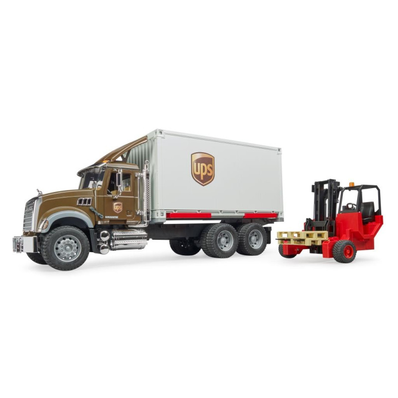 Mack Granite UPS logistiektruck + vork. Mack Granite UPS logistiektruck + vork.