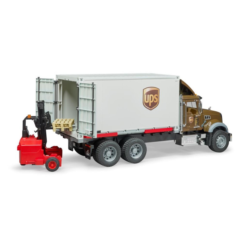 Mack Granite UPS logistiektruck + vork. Mack Granite UPS logistiektruck + vork.
