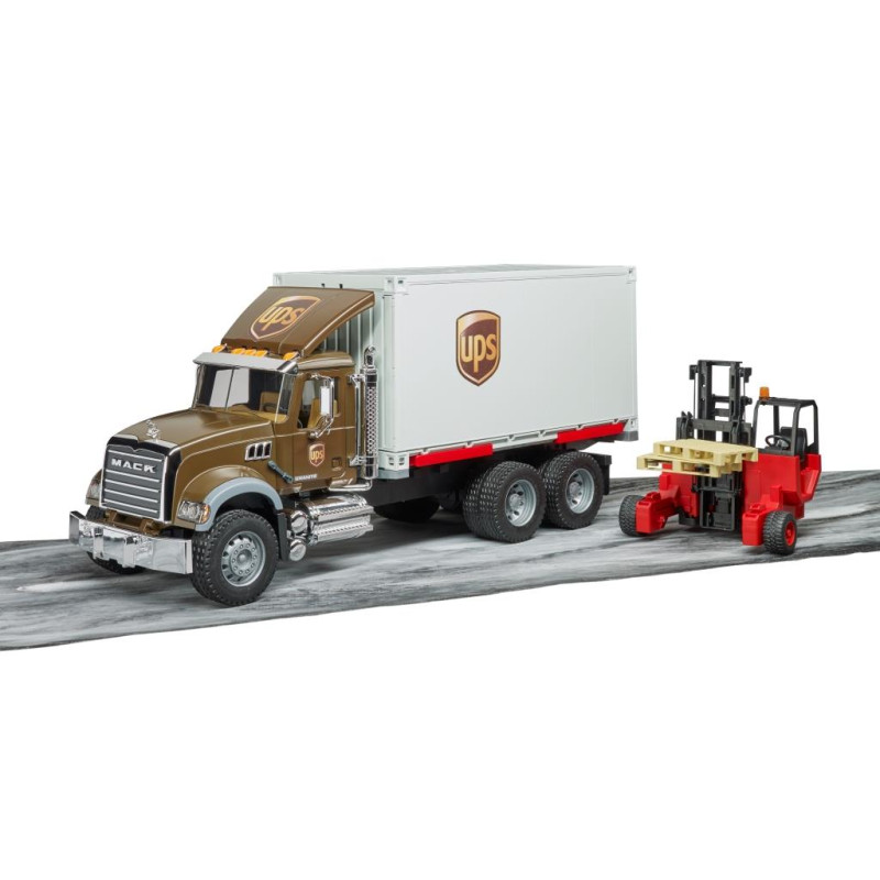 Mack Granite UPS logistiektruck + vork. Mack Granite UPS logistiektruck + vork.