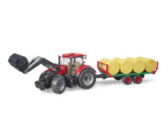 Tractor Case IH Optum 300 CVX met voorlader en balentransporter