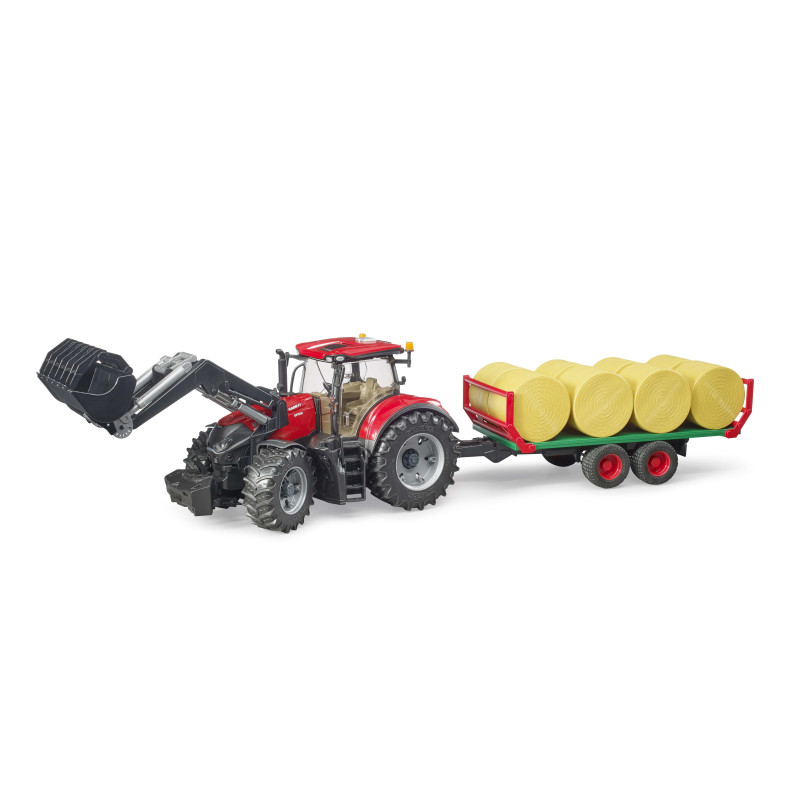 Tractor Case IH Optum 300 CVX met voorlader en balentransporter Tractor Case IH Optum 300 CVX met voorlader en balentransporter