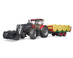 Tractor Case IH Optum 300 CVX met voorlader en balentransporter Tractor Case IH Optum 300 CVX met voorlader en balentransporter
