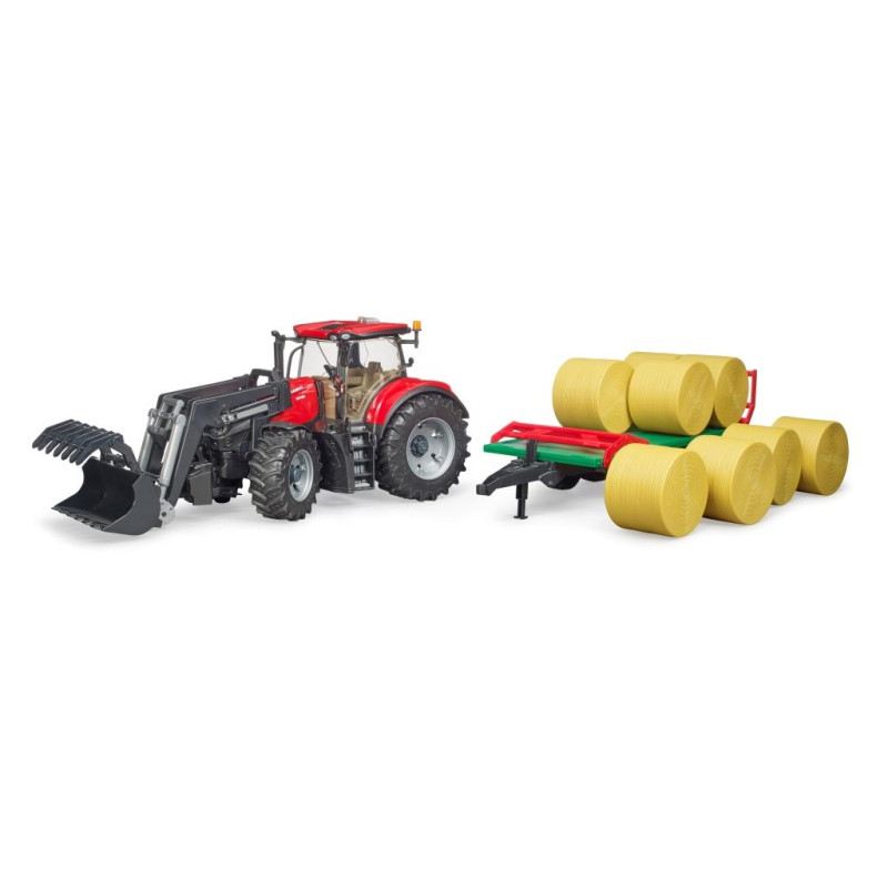 Tractor Case IH Optum 300 CVX met voorlader en balentransporter Tractor Case IH Optum 300 CVX met voorlader en balentransporter
