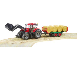 Tractor Case IH Optum 300 CVX met voorlader en balentransporter Tractor Case IH Optum 300 CVX met voorlader en balentransporter