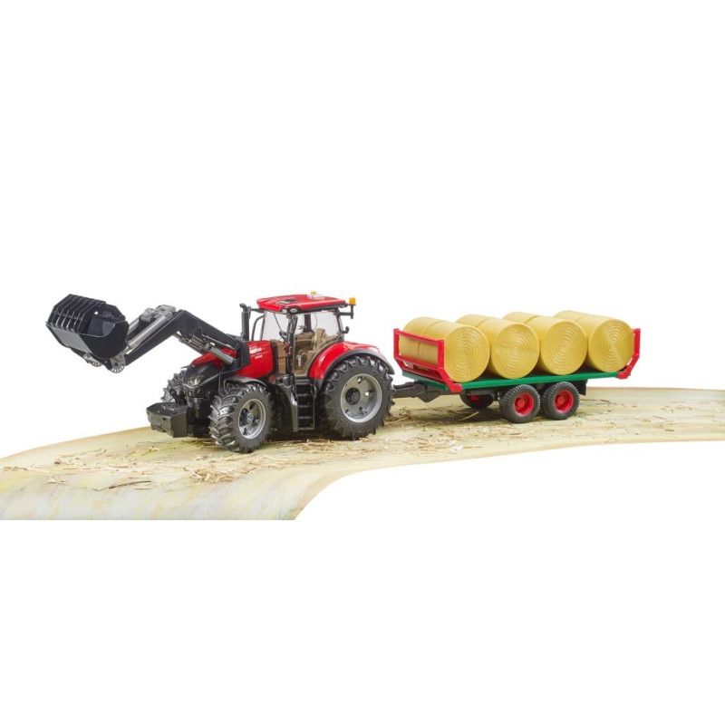 Tractor Case IH Optum 300 CVX met voorlader en balentransporter Tractor Case IH Optum 300 CVX met voorlader en balentransporter