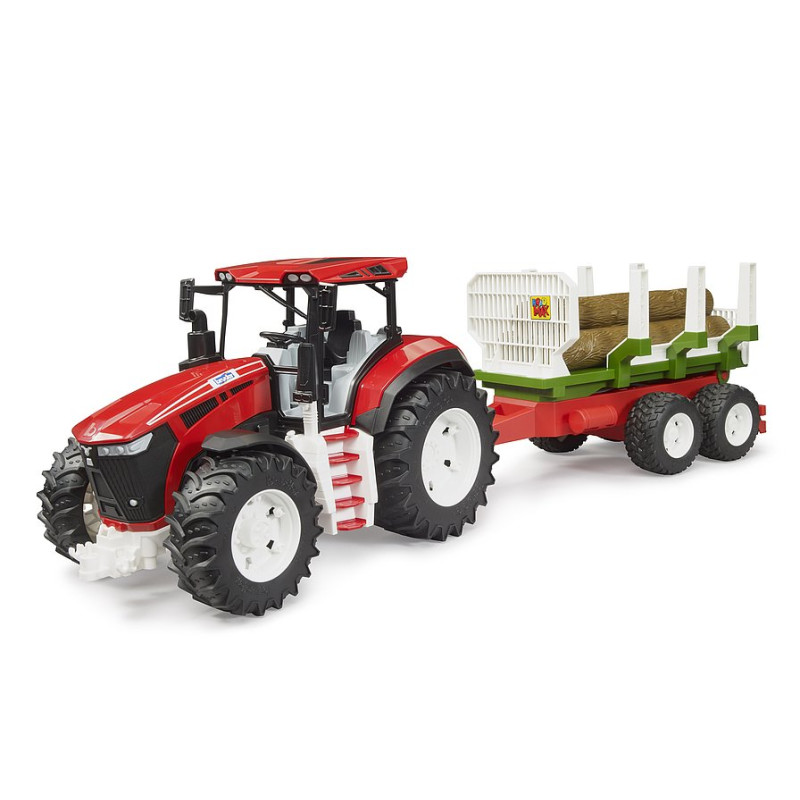 ROADMAX trekker met bakwagen en 3 boomstammen ROADMAX trekker met bakwagen en 3 boomstammen