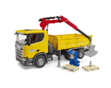 Scania Super 560R vrachtwagen met laadkraan en 2 pallets