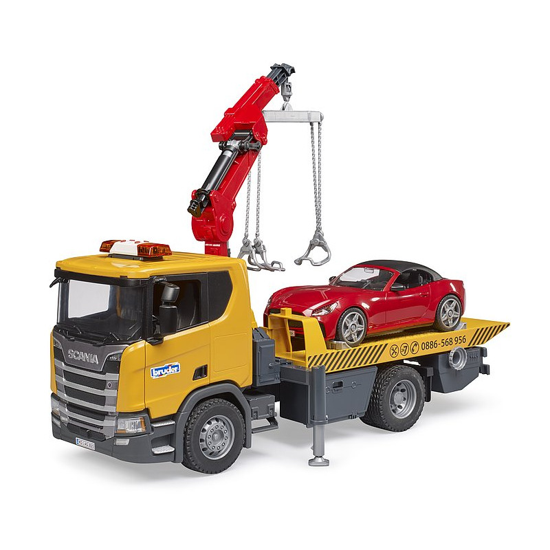 Scania Super 560R sleepwagen met roadster en licht en geluid Scania Super 560R sleepwagen met roadster en licht en geluid