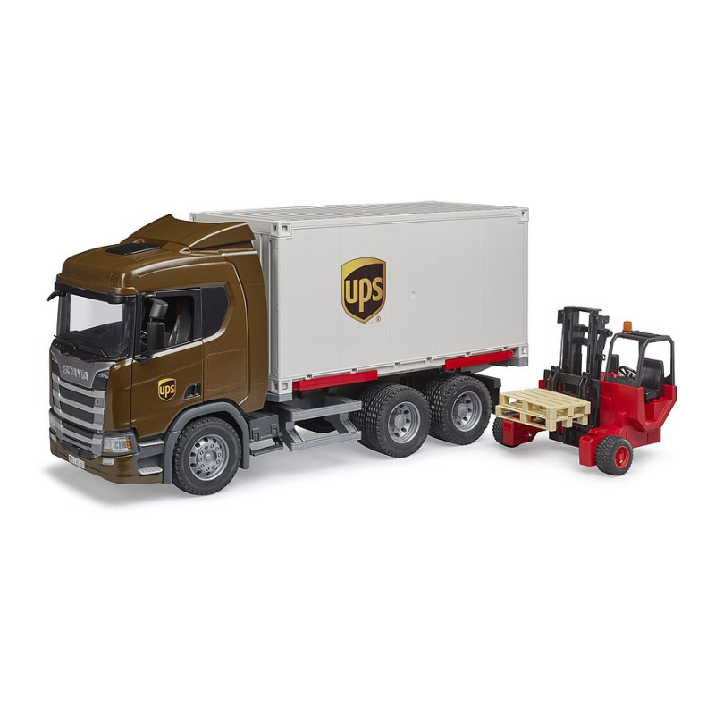 Scania Super 560R UPS vrachtwagen met stapelaar Scania Super 560R UPS vrachtwagen met stapelaar