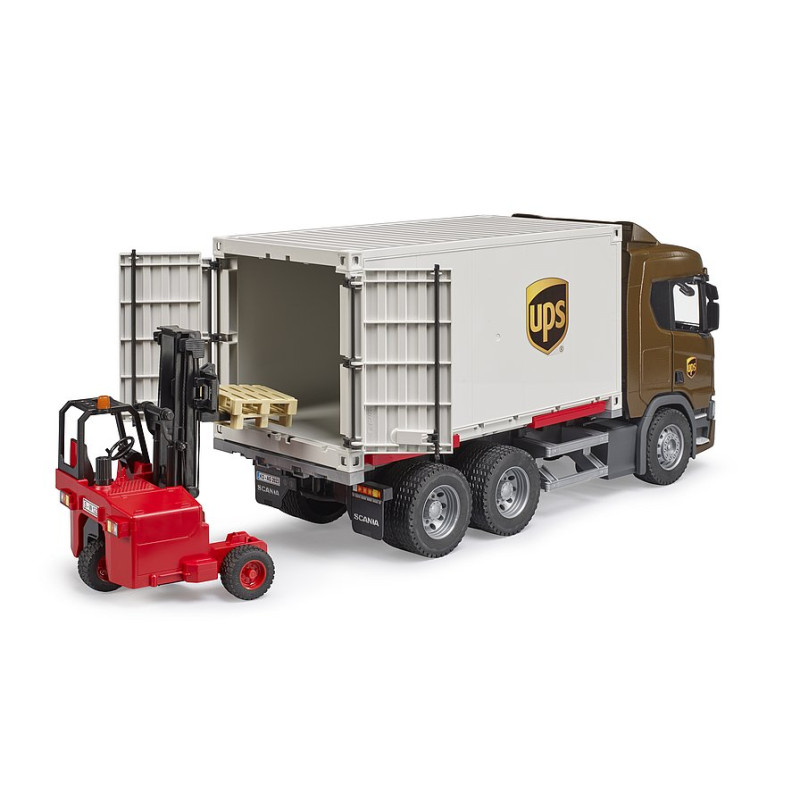Scania Super 560R UPS vrachtwagen met stapelaar Scania Super 560R UPS vrachtwagen met stapelaar