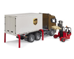 Scania Super 560R UPS vrachtwagen met stapelaar Scania Super 560R UPS vrachtwagen met stapelaar