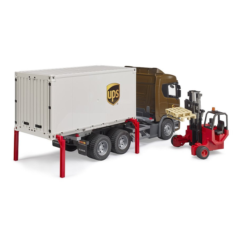 Scania Super 560R UPS vrachtwagen met stapelaar Scania Super 560R UPS vrachtwagen met stapelaar
