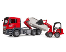 MAN TGS met rolcontainer en Schaffer compacte lader 2630 MAN TGS met rolcontainer en Schaffer compacte lader 2630