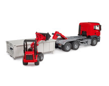 MAN TGS met rolcontainer en Schaffer compacte lader 2630 MAN TGS met rolcontainer en Schaffer compacte lader 2630