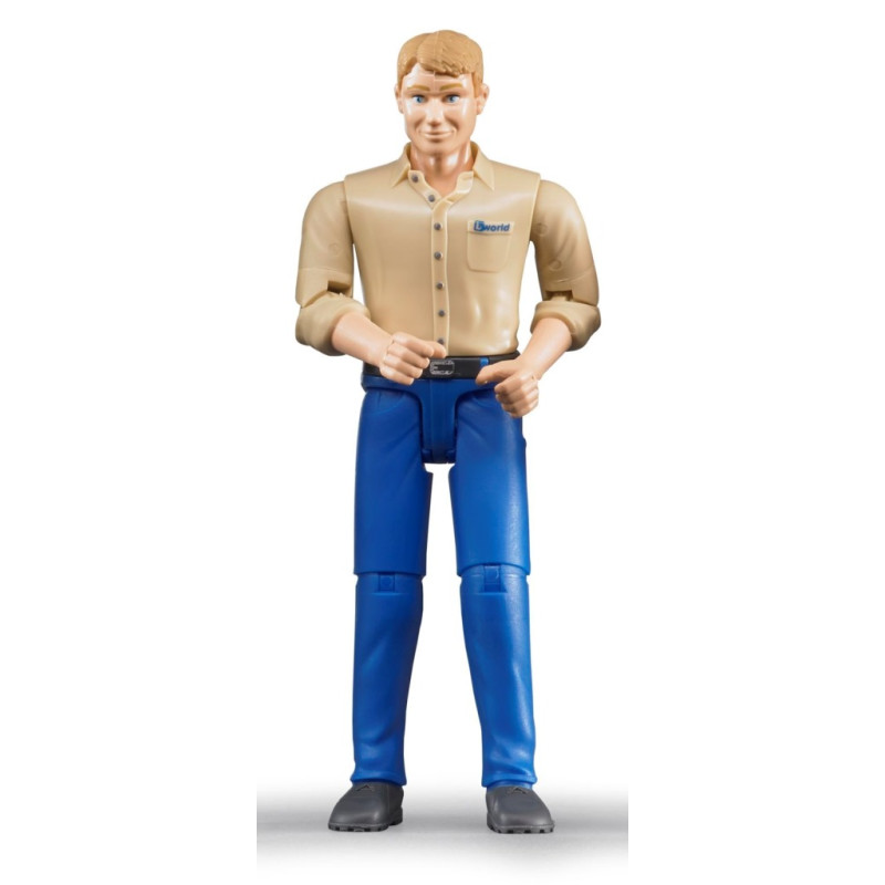 Bworld man: blank, blond, blauwe jeans Bworld man: blank, blond, blauwe jeans