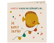 Kaart met envelop - Slingers ophangen vis