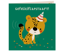 Kaart met envelop - Gefeliciflapstaart cheeta