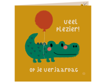 Kaart met envelop - Veel plezier krokodil