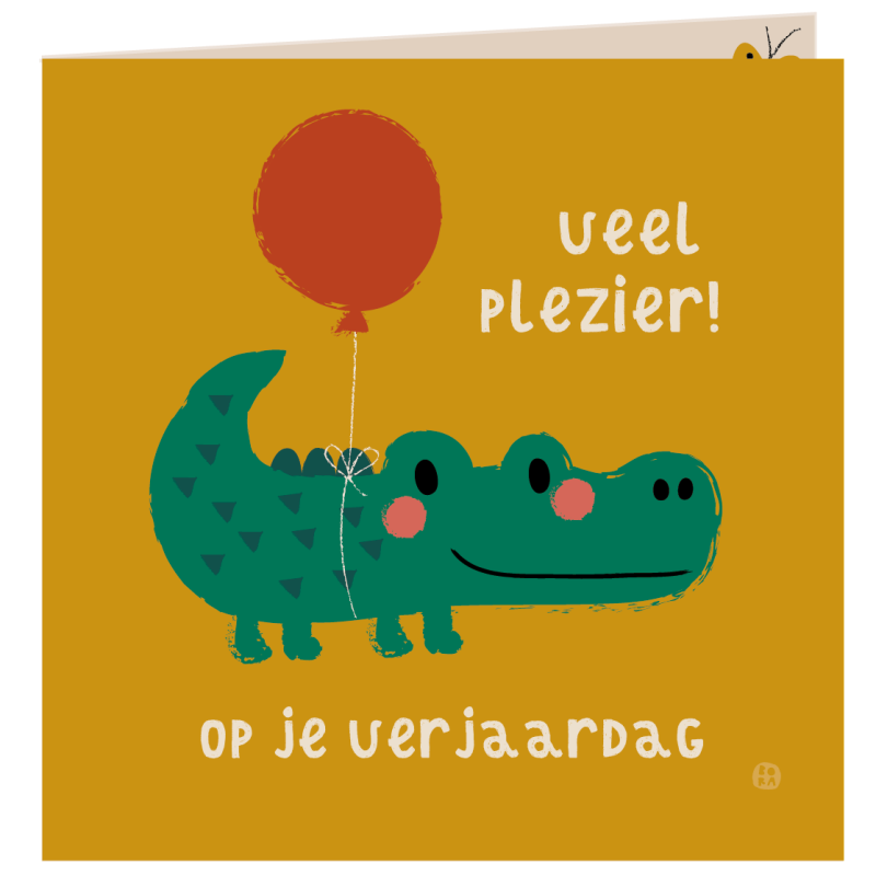 Kaart met envelop - Veel plezier krokodil Kaart met envelop - Veel plezier krokodil