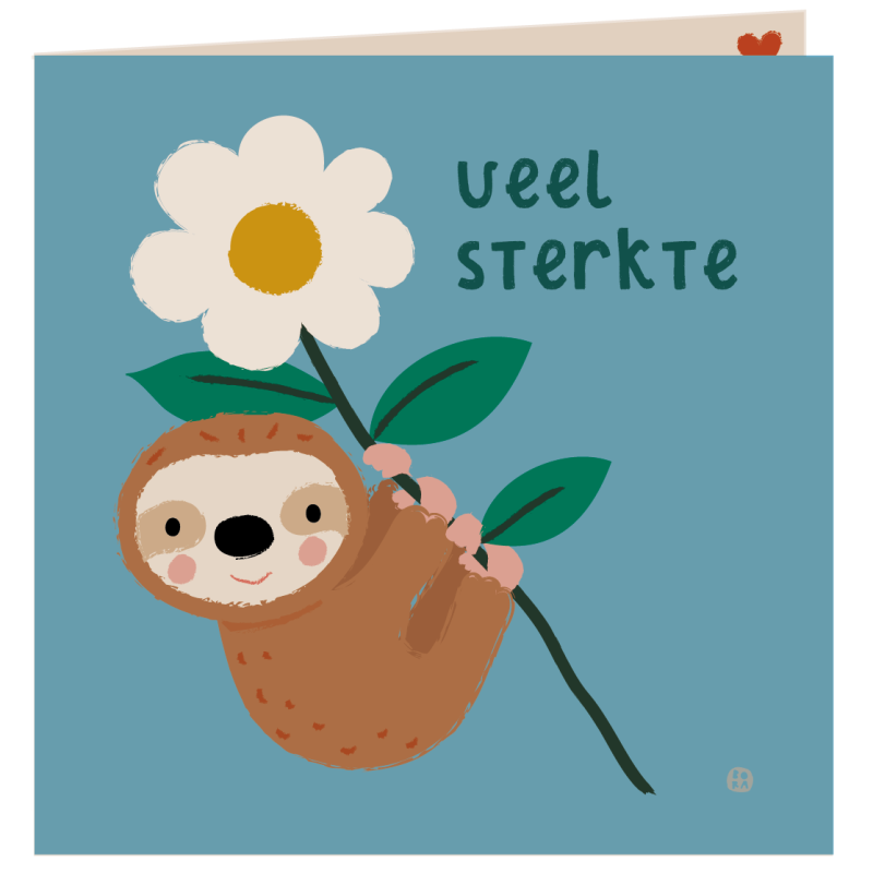 Kaart met envelop - Sterkte luiaard Kaart met envelop - Sterkte luiaard