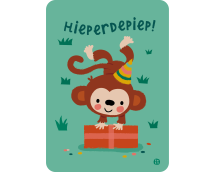 Postkaart Jungle - Hieperdepiep aap