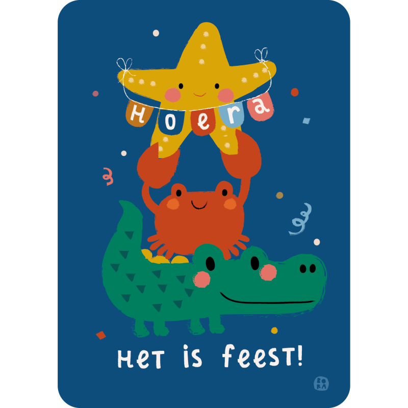 Postkaart Zee - Het is feest Postkaart Zee - Het is feest