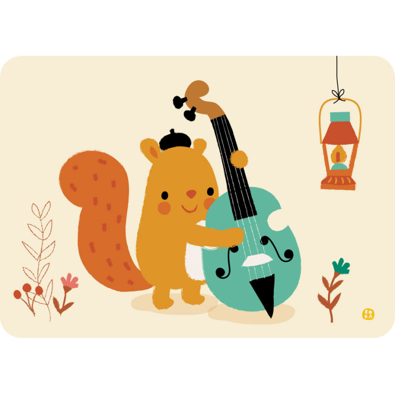 Postkaart Double bass squirrell Postkaart Double bass squirrell