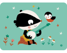 Postkaart Bluegrass banjo badger