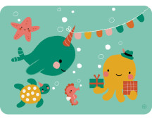 Postkaart Party in the water