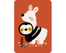 Postkaart Sloth alpaca hug