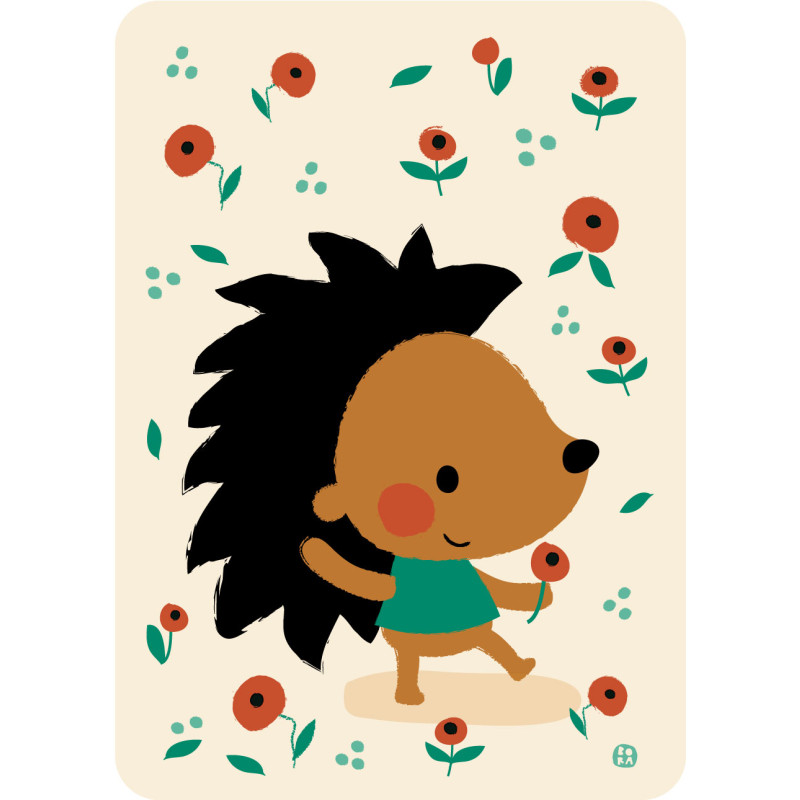 Postkaart Poppy hedgehog Postkaart Poppy hedgehog