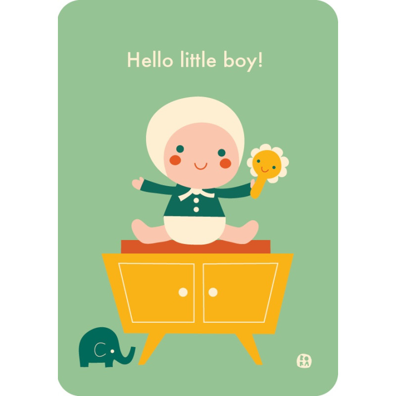 Postkaart Hello baby - Little boy