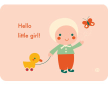 Postkaart Hello baby - Little girl