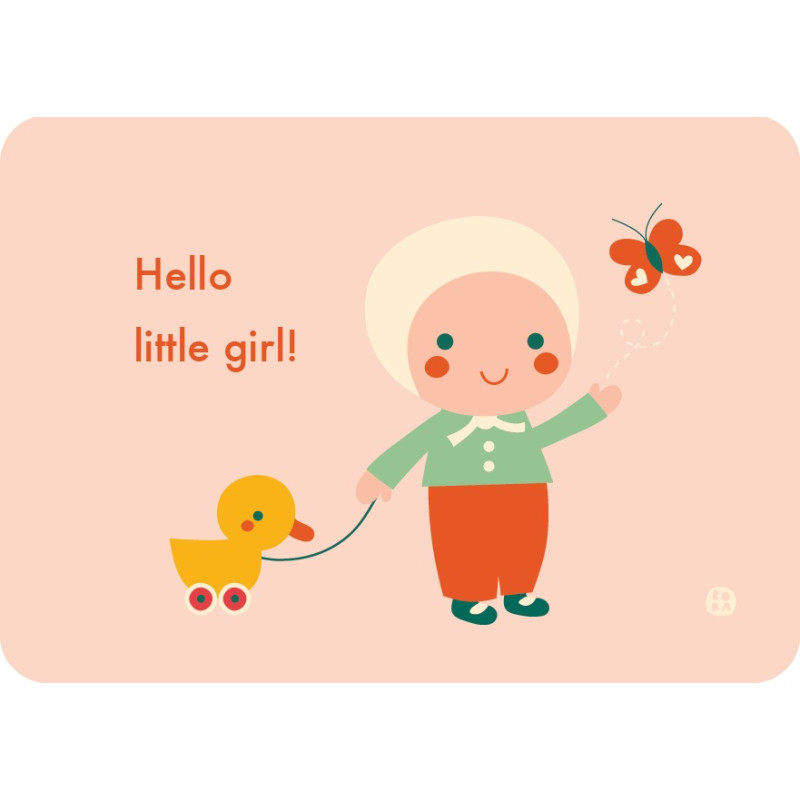 Postkaart Hello baby - Little girl