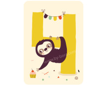 Kaart met envelop - 4 Sloth