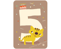 Kaart met envelop - 5 Tiger