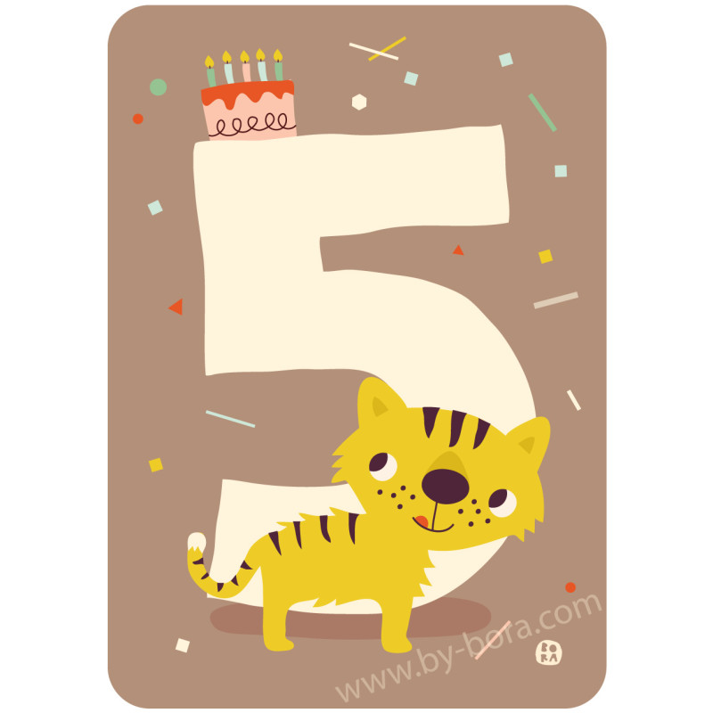 Kaart met envelop - 5 Tiger Kaart met envelop - 5 Tiger