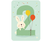 Kaart met envelop - 2 Bunny