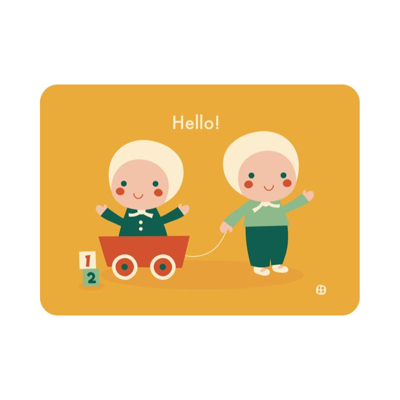 Postkaart Hello baby - Twins