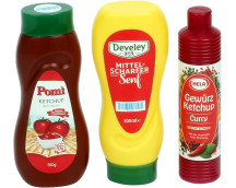 Ketchup-, mosterd- en mayonaisefles (3 stuks)