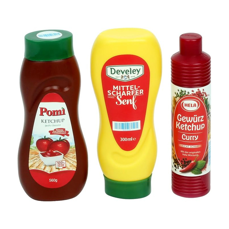 Ketchup-, mosterd- en mayonaisefles (3 stuks) Ketchup-, mosterd- en mayonaisefles (3 stuks)