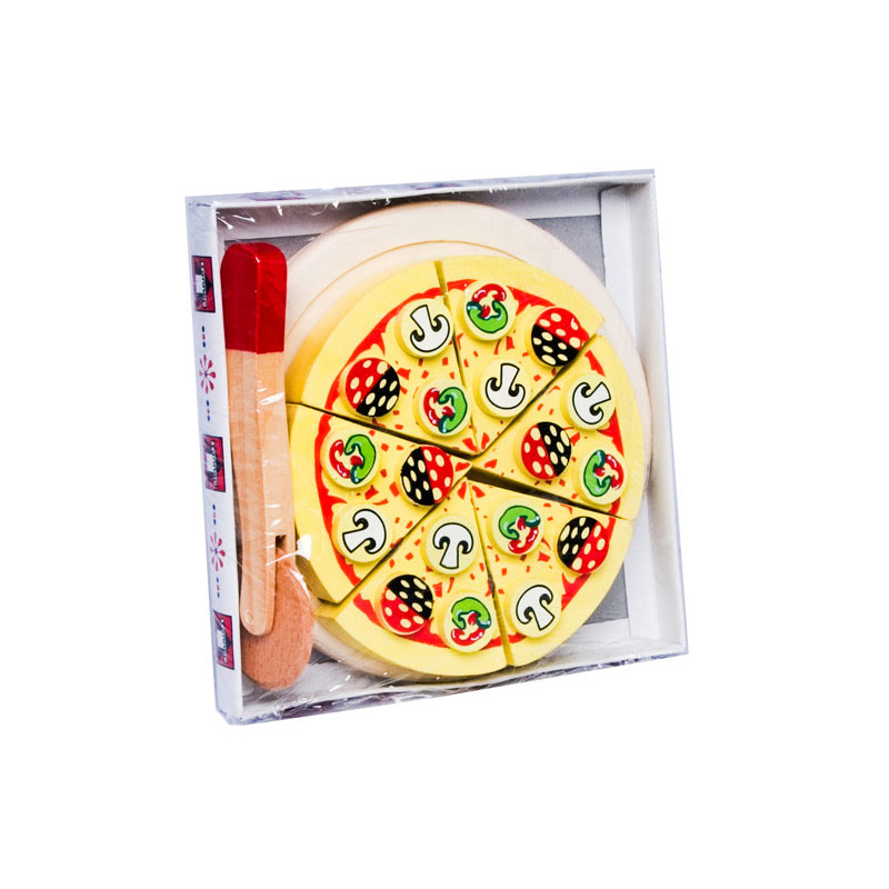 Houten snijpizza met snijder Houten snijpizza met snijder